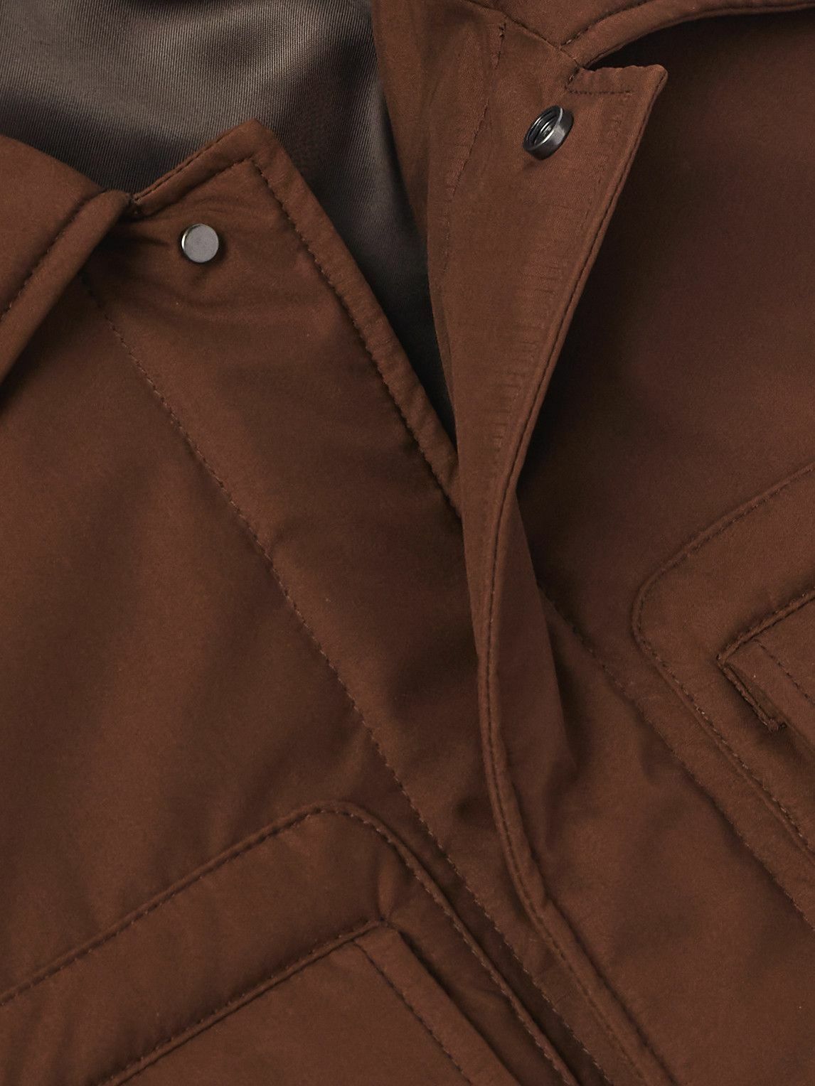 UMIT BENAN B - Padded Silk Shirt Jacket - Brown