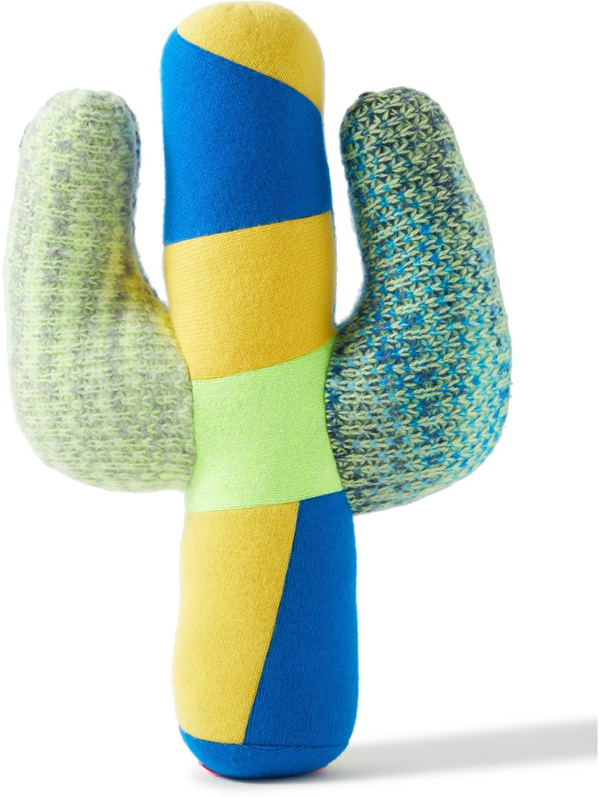 The Elder Statesman - Small Cactus Patchwork Cashmere Cushion The Elder  Statesman