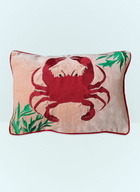 Les Ottomans Crab Embroidered Cushion