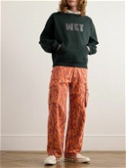 ERL - Straight-Leg Distressed Printed Cotton-Canvas Cargo Trousers - Orange