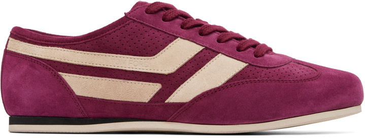 Photo: TOM FORD Purple Perforated Suede Brook Sneakers