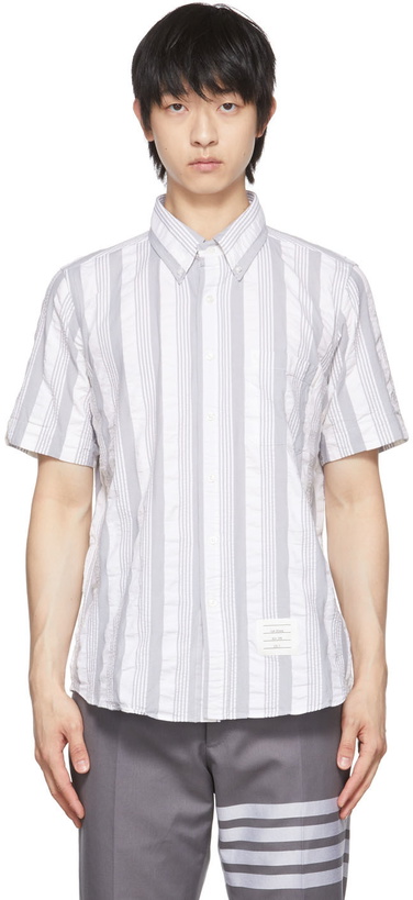 Photo: Thom Browne Grey Stripe Shirt