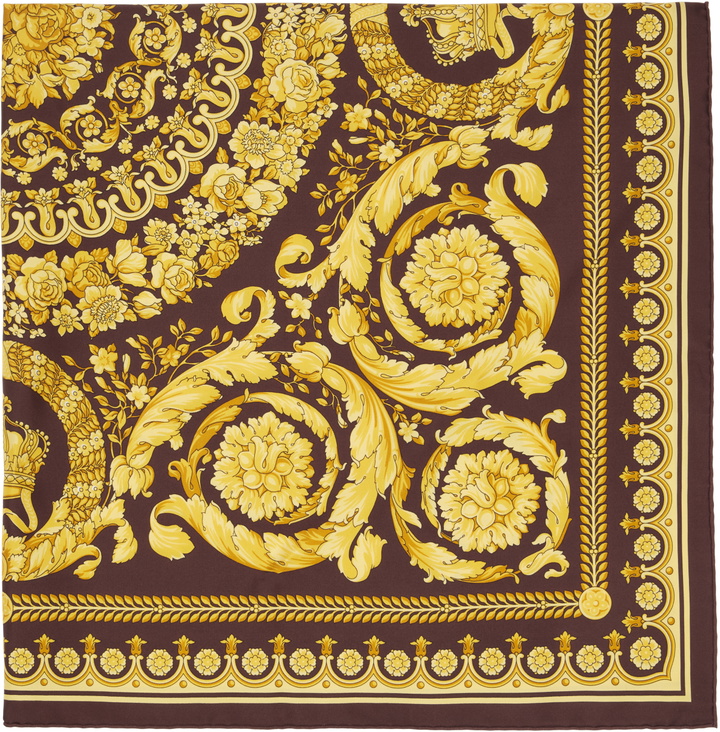 Photo: Versace Burgundy & Yellow Silk Twill Scarf