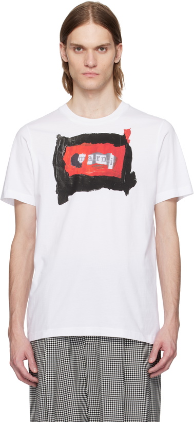 Photo: Marni White Painted Collage Logo T-shirt