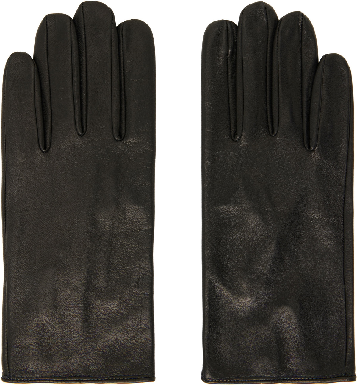 Ernest W. Baker Black Leather Gloves