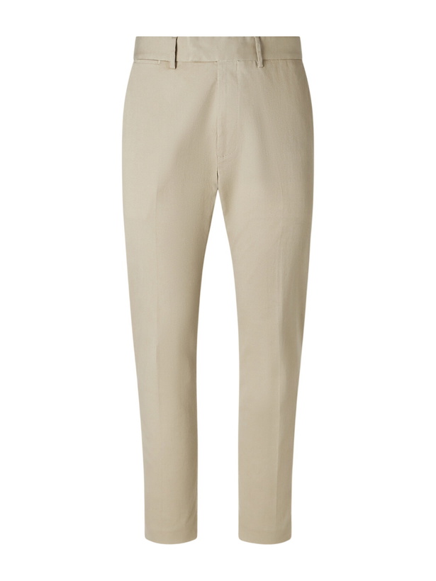 Photo: TOM FORD - Tapered Cotton-Blend Twill Trousers - Neutrals