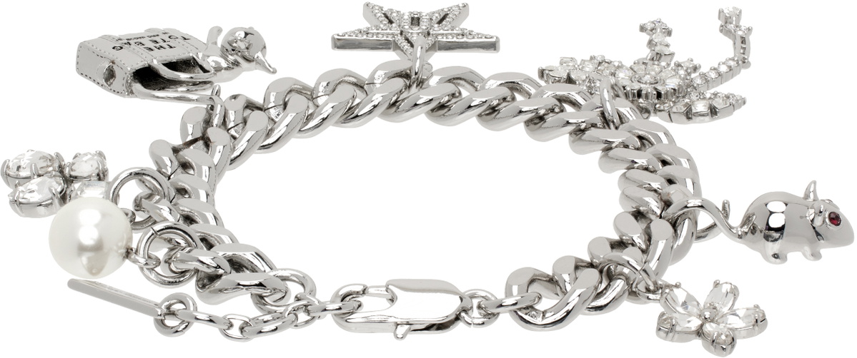 Marc Jacobs Silver 'Cats Out of the Bag' Charm Bracelet
