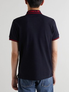 Moncler - Logo-Appliquéd Cotton-Piqué Polo Shirt - Blue