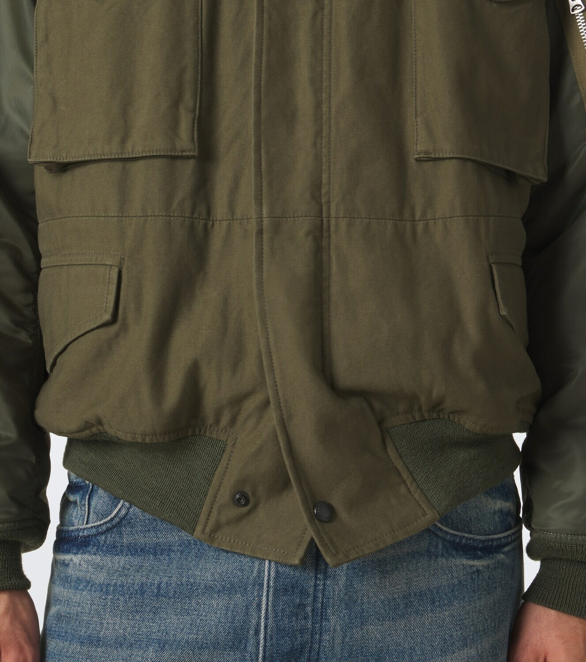 Junya Watanabe Paneled cotton and technical bomber jacket