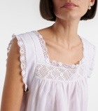 Dôen Aphra lace-trimmed ramie top