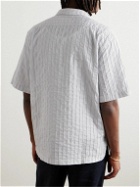 Barena - Bagolo Camp-Collar Striped Crinkled Cotton-Poplin Shirt - White