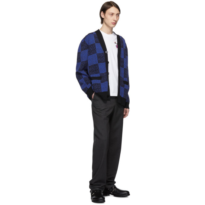 Opening Ceremony Blue and Black Jacquard Pattern Cardigan Opening Ceremony