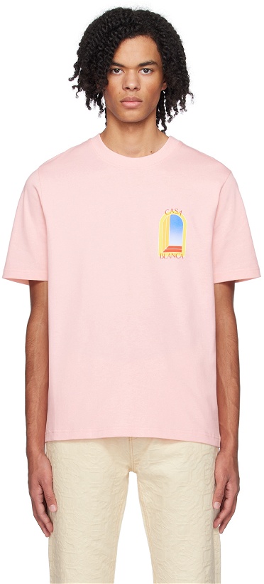 Photo: Casablanca Pink 'L'Arche De Jour' T-Shirt