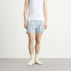 Calvin Klein Men's Heritage Cotton Poplin Sleep Short in Majorca Stripe Breezy Blue