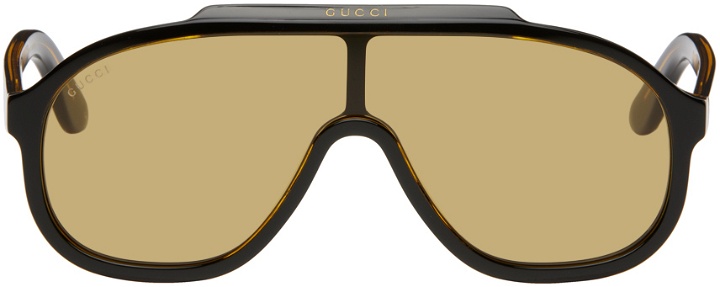 Photo: Gucci Brown Shield Sunglasses