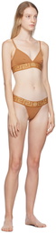 Versace Underwear Tan Greca Thong