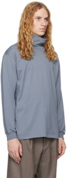 AURALEE Blue Luster Plaiting Turtleneck