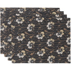 Autumn Sonata Four-Pack Black & Beige Berit Placemats