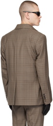 Ernest W. Baker Beige Check Blazer