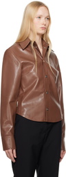 Nanushka Brown Bogna Vegan Leather Jacket