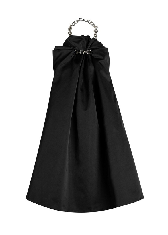 Photo: Simone Rocha Ruched Balloon Satin Mini Dress Black