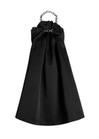 Simone Rocha Ruched Balloon Satin Mini Dress Black