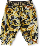 Versace Baby Black & Gold Baroccoflage Lounge Pants