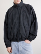 Balenciaga - Logo-Embroidered Checked Cotton Jacket - Blue