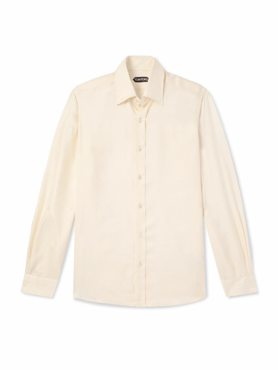 TOM FORD - Slim-Fit Silk-Twill Shirt - Neutrals TOM FORD TOM FORD - Slim-Fit Silk-Twill Shirt - Neutrals TOM FORD