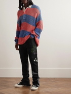 LOST DAZE - Off-World Slim-Fit Flared Distressed Appliquéd Embroidered Printed Jeans - Black