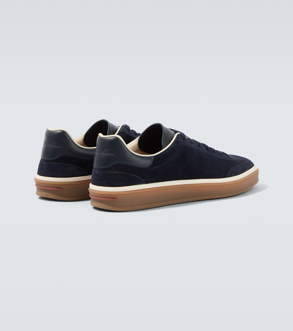 Loro Piana Tennis leather-trimmed suede sneakers