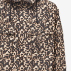 Engineered Garments Men's Cagoule Overshirt in Black/Brown Leopard Print