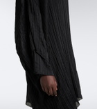 The Row Catena oversized pleated silk blouse
