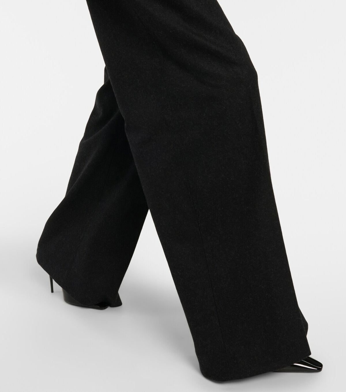 Wide-leg Wool-blend Pants