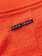 Nike Running - Solar Chase Logo-Print Mesh-Panelled Dri-FIT Tank Top - Red