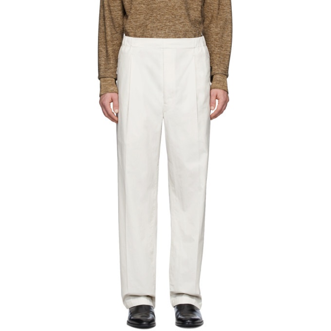 Lemaire Off-White Poplin Drawstring Trousers Lemaire