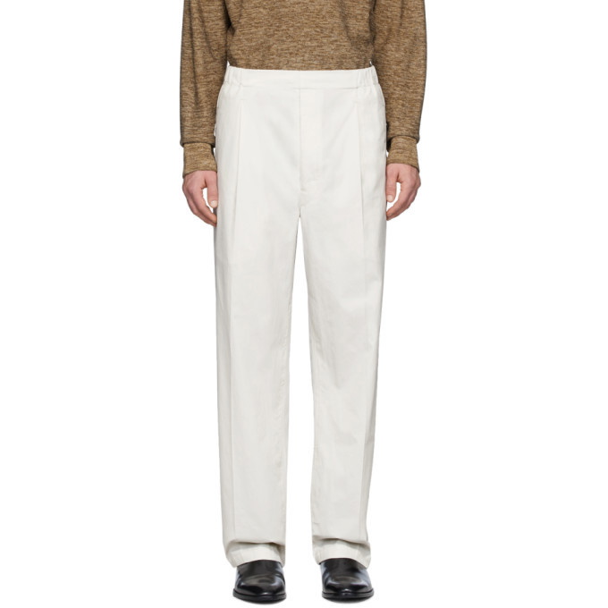 Photo: Lemaire Off-White Poplin Drawstring Trousers
