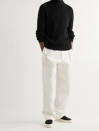THE ROW - Daniel Ribbed Cashmere Mock-Neck Sweater - Black