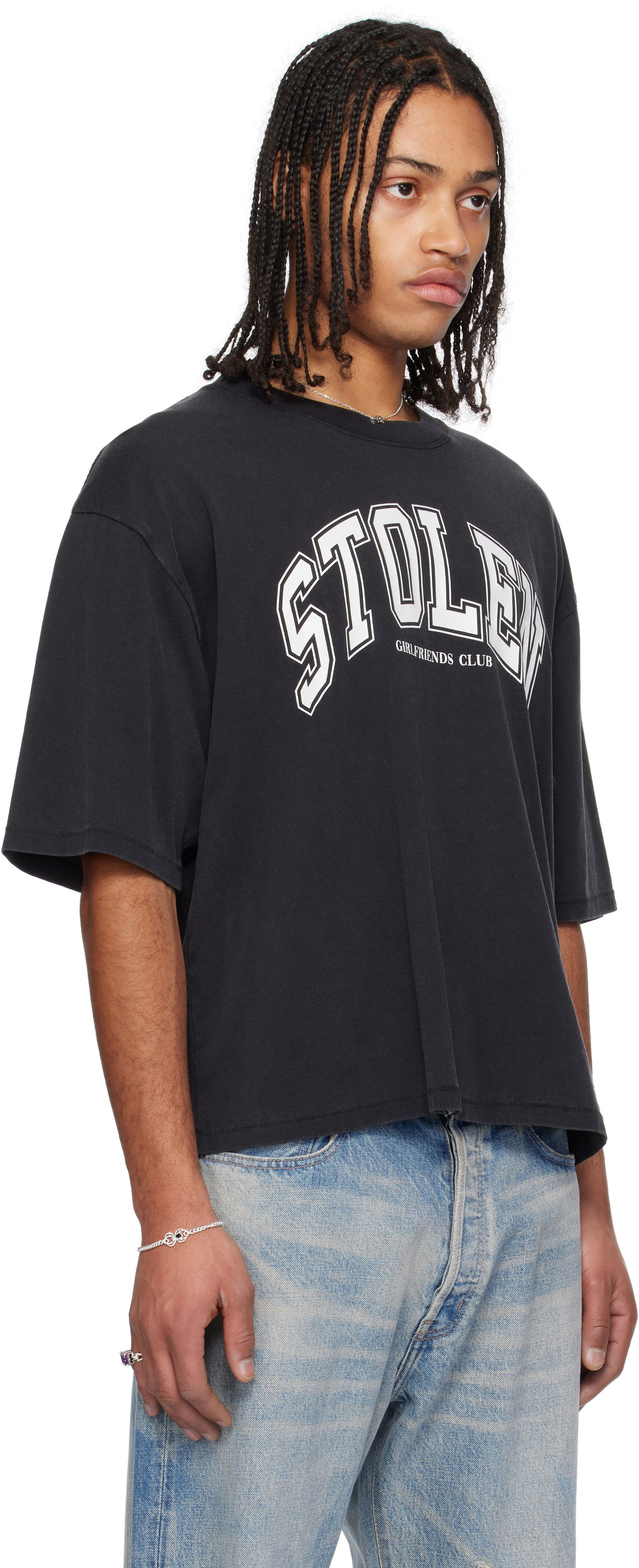 Stolen Girlfriends Club Black 'Stolen' Varsity T-shirt
