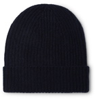 Anderson & Sheppard - Ribbed Mélange Cashmere Beanie - Blue