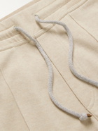 Brunello Cucinelli - Tapered Pintucked Cashmere-Blend Jersey Sweatpants - Neutrals