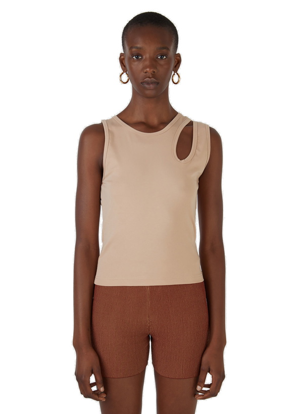 Photo: Tear Drop Jersey Tank Top in Beige