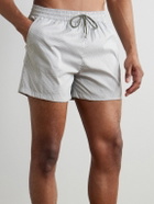 Paul Smith - Straight-Leg Mid-Length Pinstriped Swim Shorts - Gray
