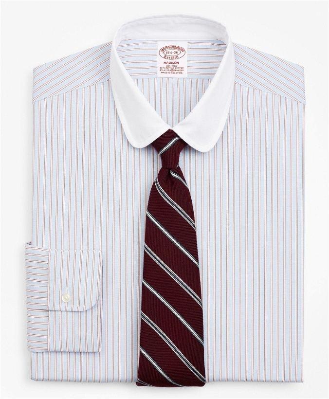 Photo: Brooks Brothers Men's Stretch Madison Relaxed-Fit Dress Shirt, Double-Stripe | Red
