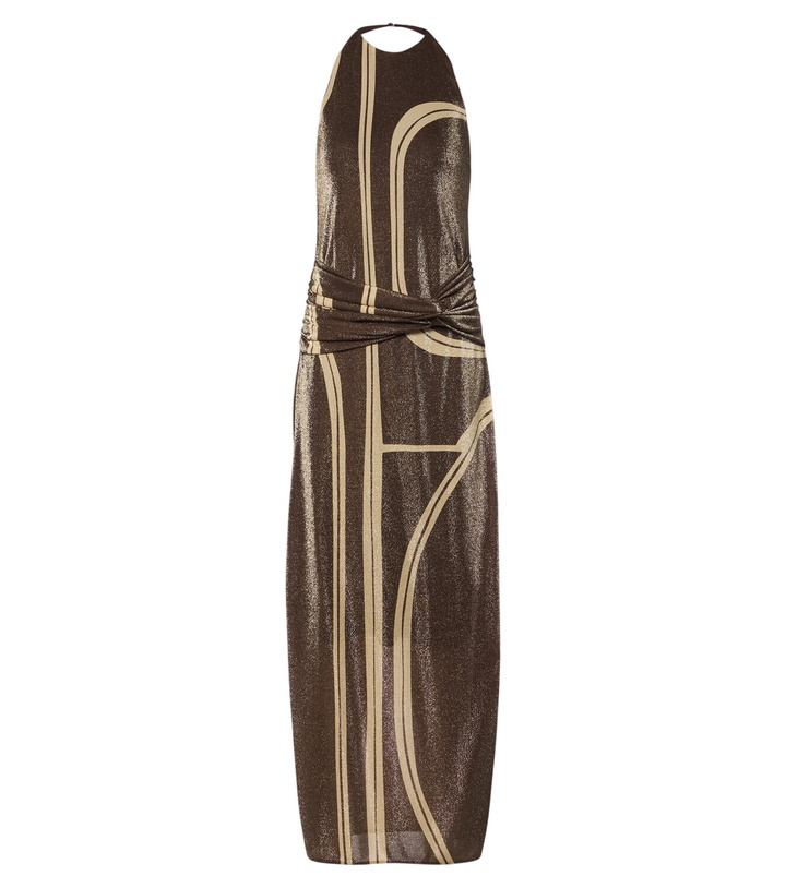Photo: Cala de la Cruz Cairo draped glitter printed gown