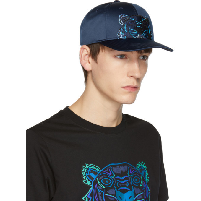 Kenzo Navy Limited Edition Holiday Satin Tiger Cap Kenzo