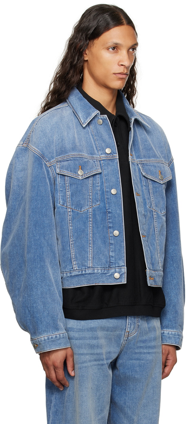 Alexander Wang Blue Oversize Brushed Denim Jacket Alexander Wang Alexander Wang Blue Oversize Brushed Denim Jacket Alexander Wang