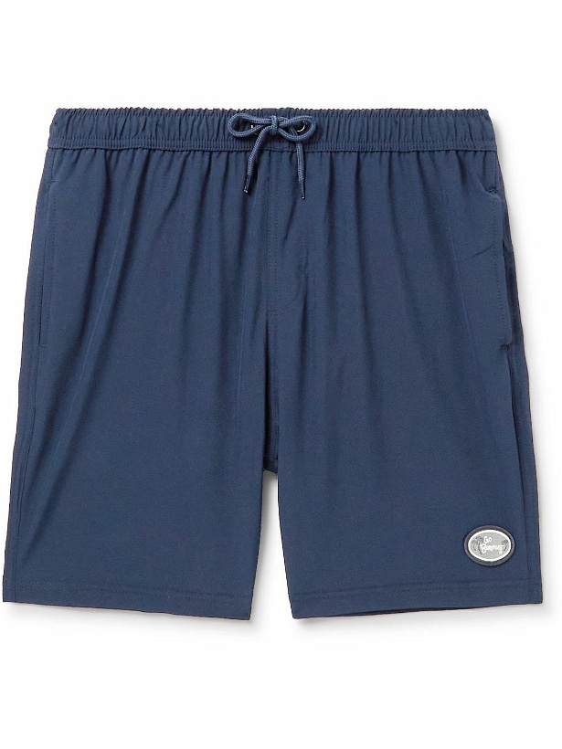 Photo: Go Barefoot - Volley Straight-Leg Mid-Length Logo-Appliquéd Swim Shorts - Blue
