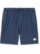 Go Barefoot - Volley Straight-Leg Mid-Length Logo-Appliquéd Swim Shorts - Blue