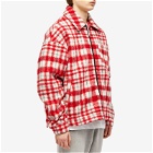 Cole Buxton Men's Wool Check Overshirt in Red/Black/White